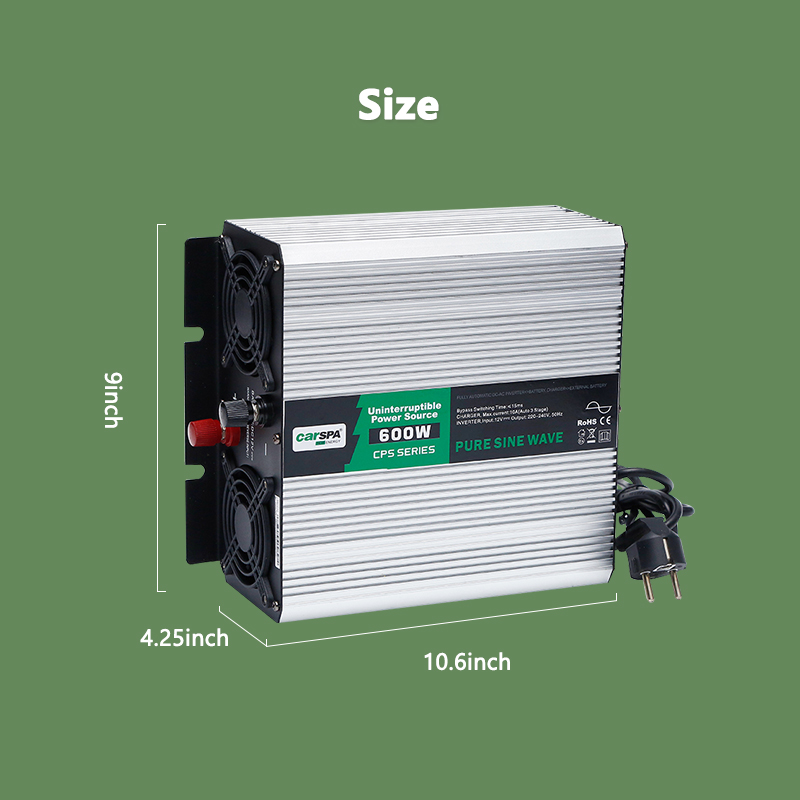 CPS600-600 Watt Pure Sine Wave Car Power Inverter With USB Port With Battery Charger Function